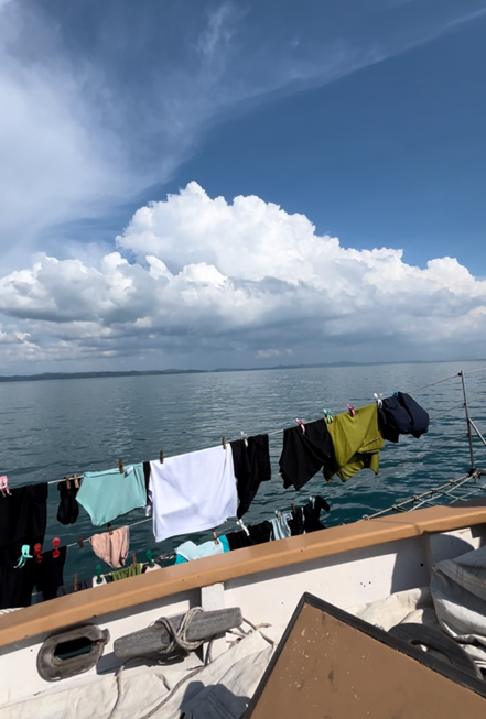Onboard laundry’s biggest challenge: hunting down spare clothes pegs